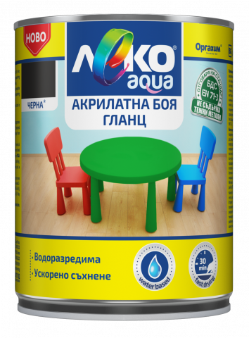 Леко Aqua Gloss 0.7л, черна - Бои за метал