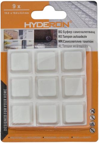Буфер Hyderon 19.8*19.8*6.4 бял 9бр - Стопери