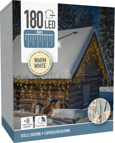 Светлинна завеса OUT, 180 LED, топло-бяло, снимка 2 - Светеща мрежа/завеса