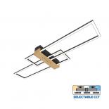 LED плафон LUCAS 30W 1544lm, 3000-4000-6400K, черно+дърво