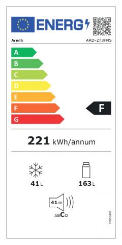 Хладилник с камера ARIELLI ARD-273FNS, снимка 2 - Хладилници и фризери