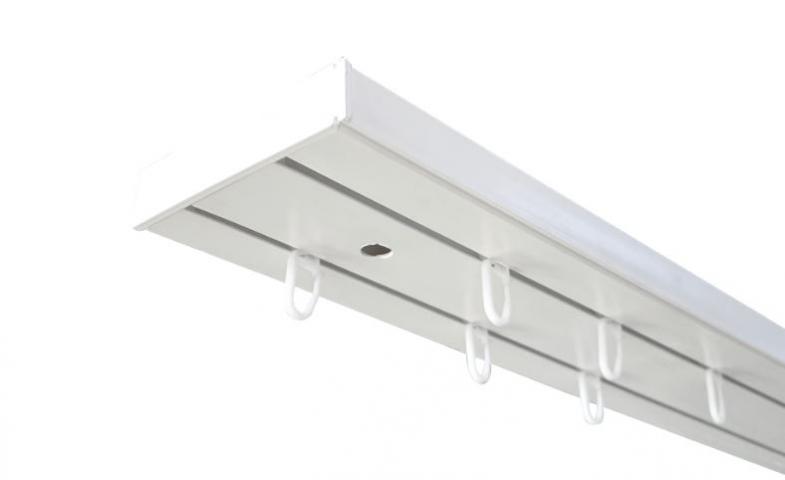 Двоен PVC корниз с аксесоари 250 см бял, снимка 2 - Пластмасови корнизи