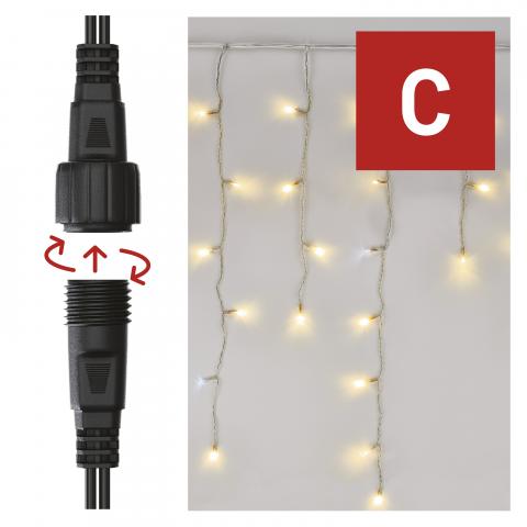 LED Свързваща верига, мигащи висулки, 2,5м топло/студено бяло, снимка 2 - Светеща верига
