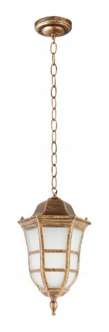Градинска лампа Аахен висяща метaл-стъкло златна патина - Градински лампи