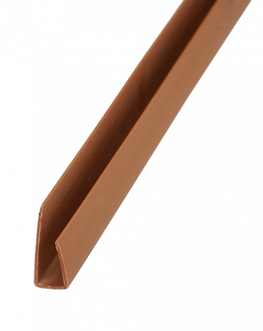 РР U профил - завършващ Златен дъб 3м - PVC профили