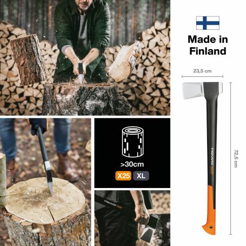 Брадва за цепене Fiskars  Х25, снимка 2 - Брадви