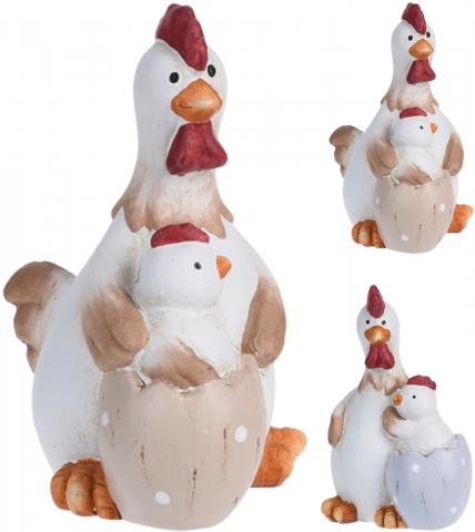 Фигура Кокошка с пиленце - Великденска украса