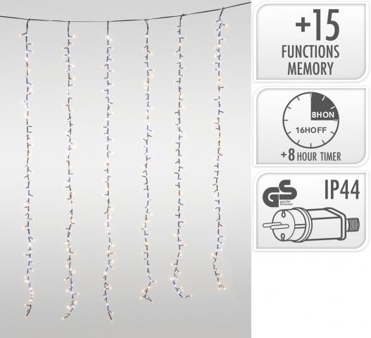 Коледна LED светлинна завеса 200 ? 150 см 1008 LED - Светеща мрежа/завеса