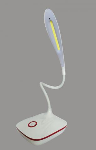 LED работна лампа бяла с гъвкаво рамо Деси 3W - Лампи за бюро