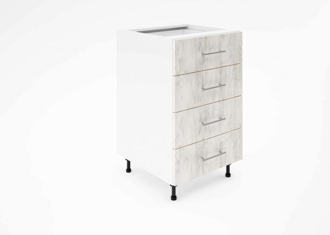 Крафт D4 долен шкаф с четири чекмеджета 50см, светло дърво - Модулни кухни с онлайн поръчка