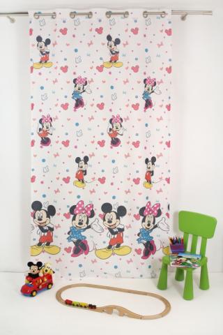 Перде Minnie Mickey 140х245 см, бяло - Готови пердета