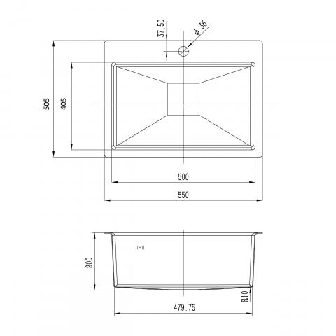 Мивка за вграждане MG-550, снимка 2 - Мивки алпака