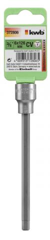 Вложка шестограм KWB 3/8'' 6х126 мм - Ръчни инструменти
