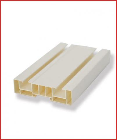 Двоен PVC корниз 2 м бял - Пластмасови корнизи