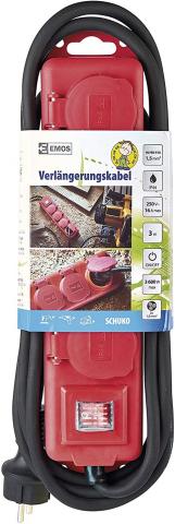 Разклонител 4 гнезда, 5m, с ключ, 3x1.5mm2, гумиран, IP44, снимка 3 - Влагозащитни разклонители