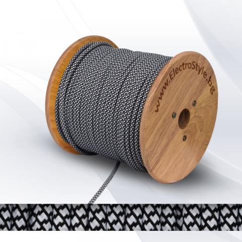 Кабел текстилен 2х0.75мм2 черно-бял - Текстилни кабели