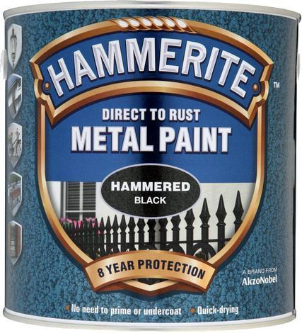 Боя за метал Hammerite 2.5л, черен хамър ефект - Бои 3в1
