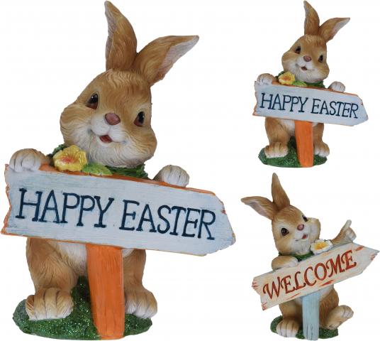 Великденско зайче с табела - Великденска украса