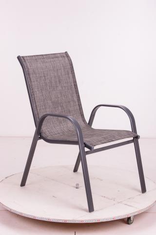 Градински стол COMO с подлакътници тъмно сиво - Метални столове и пейки