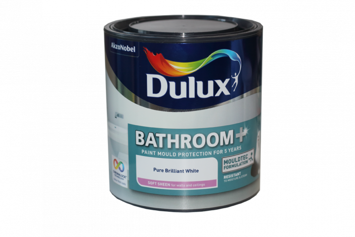 Боя за баня DuluxSatin брилянтно бяла 2.5л - Бои за баня и кухня