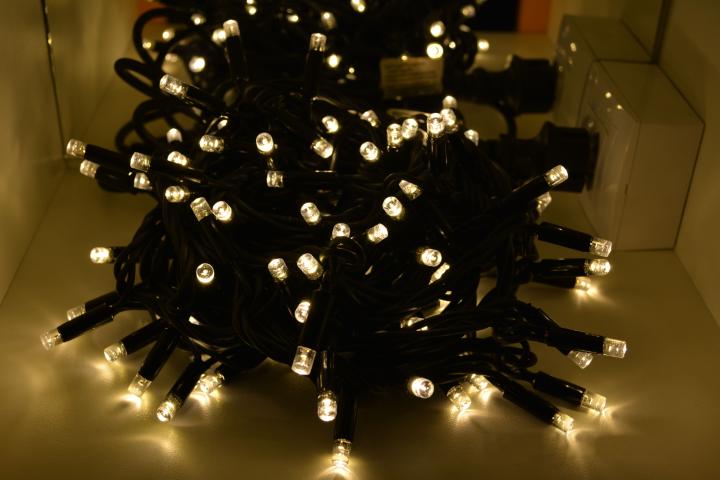 Светещ гирлянд 100LED топло бели OUT, снимка 3 - Светеща верига