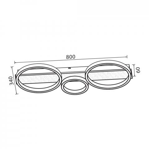 LED плафон MATTEO 32W 1528lm, 3000-4000-6400K, черно+дърво,, снимка 3 - Плафони
