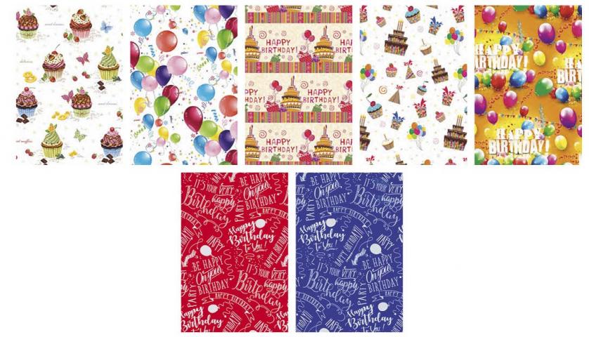 Опаковъчна хартия 70x200 см микс, снимка 2 - Празнични торбички