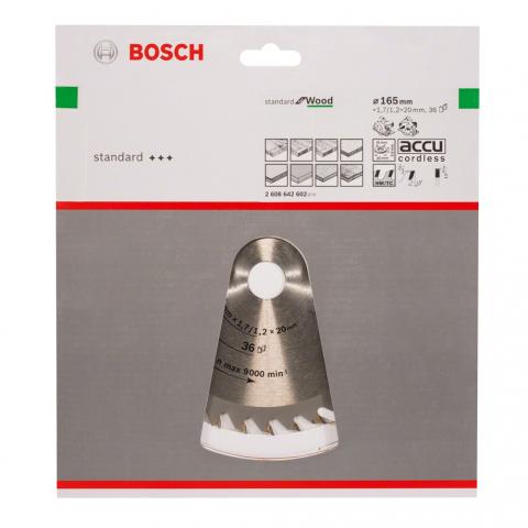 Диск за циркуляр Optiline for Wood 165x20/16x1.7 мм 36 Bosch, снимка 2 - Циркулярни дискове