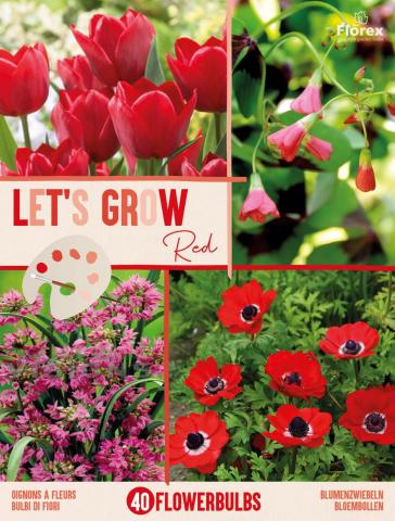Луковици микс Let s Grow червени 40бр. - Външни растения