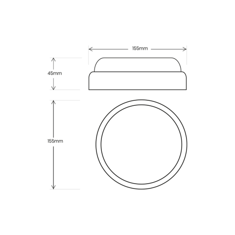 LED плафон DAVO Eco 8W 720LM 4000K IP65, черен, снимка 4 - Градински лампи