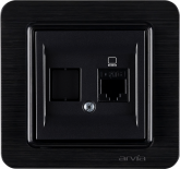 LAVIN  черен м. розетка единична 1xRJ45 (CAT 6)