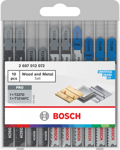 Ножчета за прободен трион Bosch 10 бр. за дърво и метал - Ножчета за прободен трион
