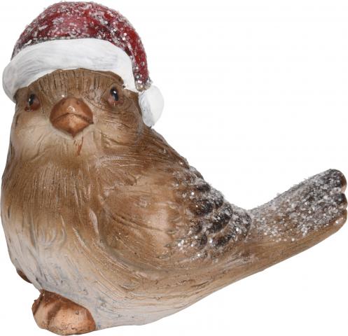 Фигура Коледна птичка с шапка 
11х6,5х10см, микс, снимка 2 - Коледни фигури