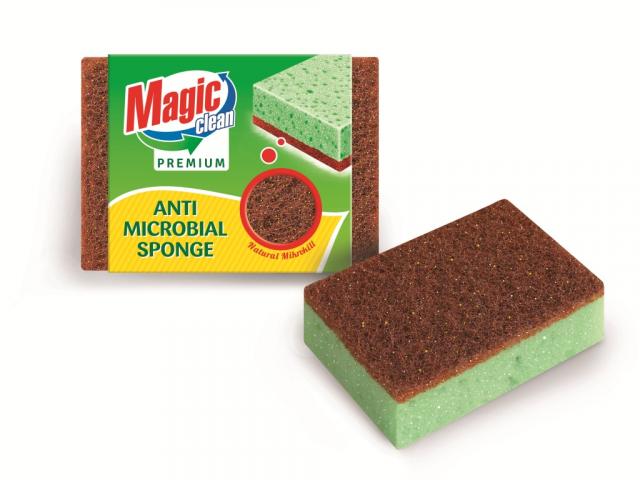 Гъба Magic clean Premium с антибактериална фибра 2 бр. - Гъби