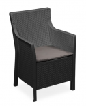 Кресло Biloba ПВЦ ратан, антрацит, с възглавница