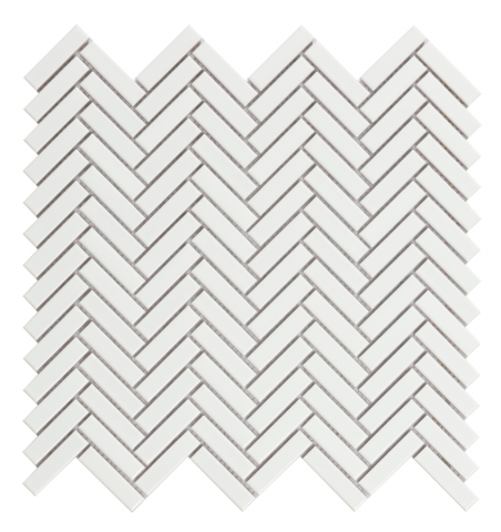 Мозайка Chevron White Gloss 28.3x27.7 - Стъклено-каменни