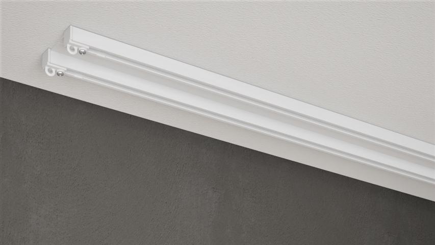 Двоен алуминиев корниз Санса 300 см бял, снимка 3 - Метални корнизи