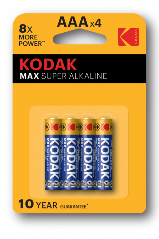 Алкална батерия Kodak MAX LR03/AAA 1.5V 4бр.блистер - Батерии