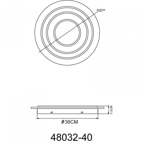 LED плафон JAYDEN ф480мм 40W 4000lm 3000K, снимка 2 - Плафони