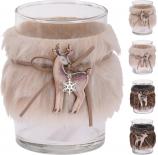 Свещник с кожен декор №2