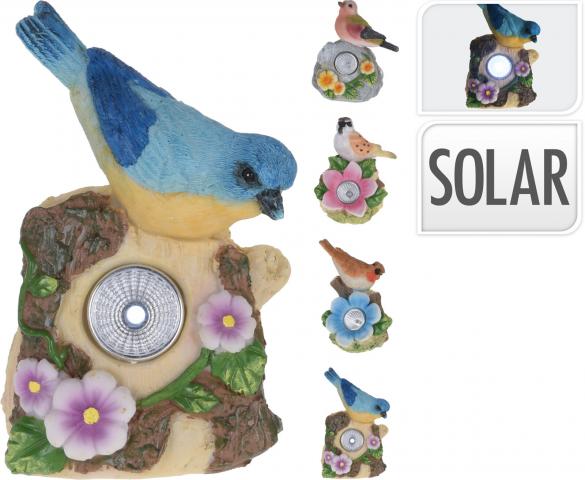 Соларна лампа птички върху камък - Соларни лампи