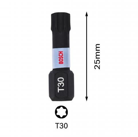 Комплект битове Impact Control T30 25 мм Bosch 2 бр., снимка 3 - Битове