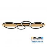 LED плафон MATTEO 38W 1529lm, 3000-4000-6400K, черно+дърво,
