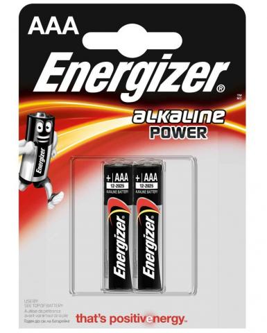 Батерия Energizer Alkaline Power AAA 1.5V 2бр. - Батерии