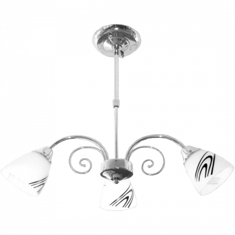 Полилей XENIA 3хЕ27 хром чашка бяла - Полилеи