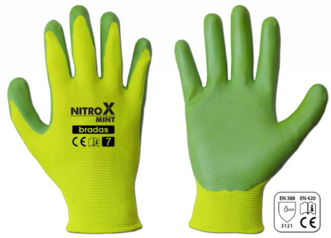 Ръкавици NITROX MINT нитрилни, размер 8 - Градински обувки и ръкавици