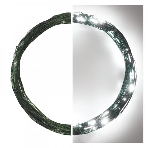 LED коледна верига зелена, 7.5м студено бяла, снимка 2 - Светеща верига