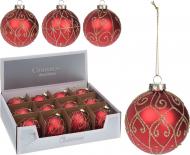 Стъклена коледна топка 8 см златни орнаменти