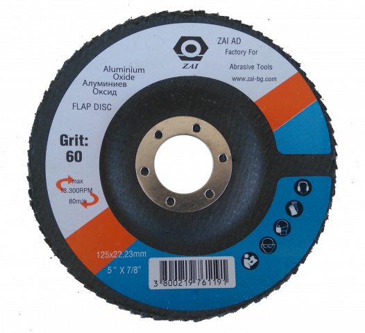 Абразивен ламелен диск 125х22 мм Al60 - Ламелни дискове за шлайфане