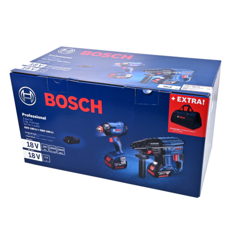 Акумулаторен комплект BOSCH BLUE GBH180 + GDX180, снимка 9 - Акумулаторни комплекти